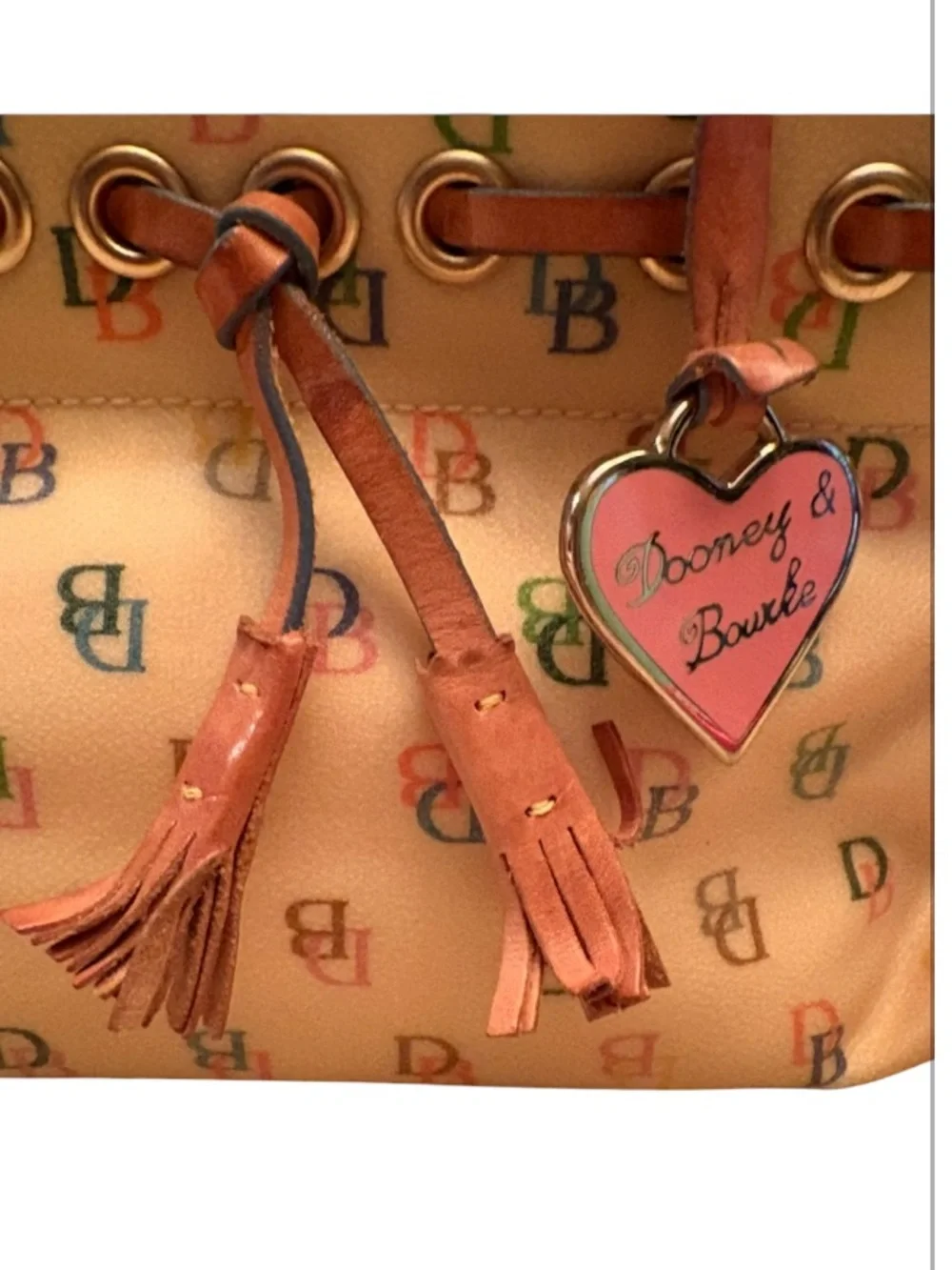 Vintage Dooney & Bourke Multicolor DB Logo Satchel, Hobo and Wristlet Set